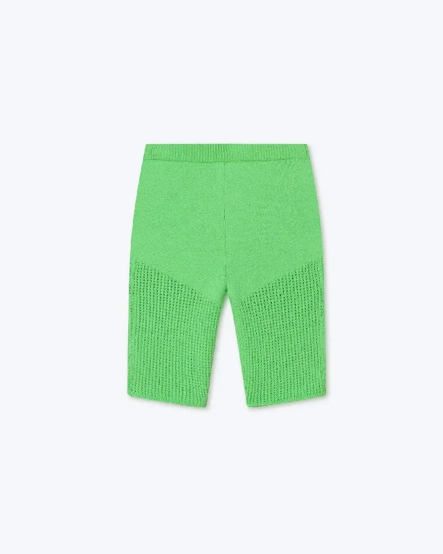 Paola - Sale Textured Cotton-Crochet Shorts - Bright Green