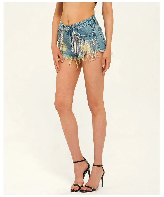 2024-fringe-drill-chain-denim-shorts