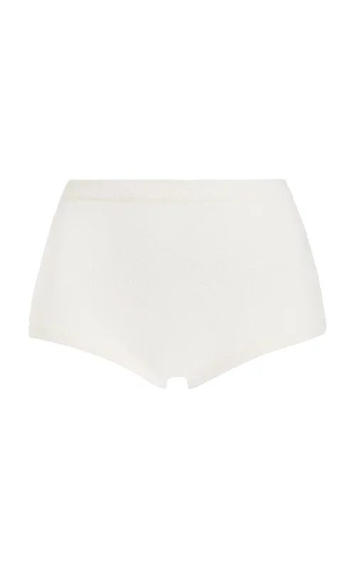 Aris Knit Short in Ivory Merino Wool