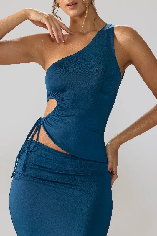 aura-ruched-cut-out-asymmetric-top-midnight-blue