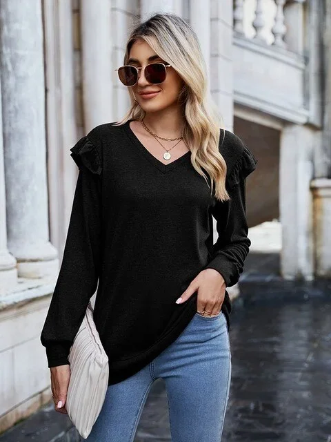 autumn-t-shirts-for-women-clothes-fashion-ruffle-stitching-v-neck-long-sleeve-loose-chic-tops-oversized-casual-vintage-tee-shirt