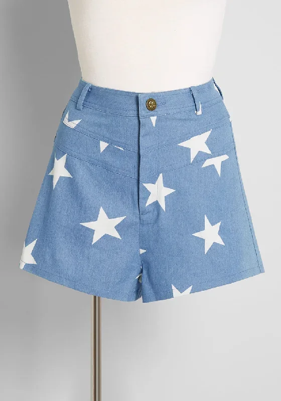 All Stars, No Stripes High-Rise Denim Shorts