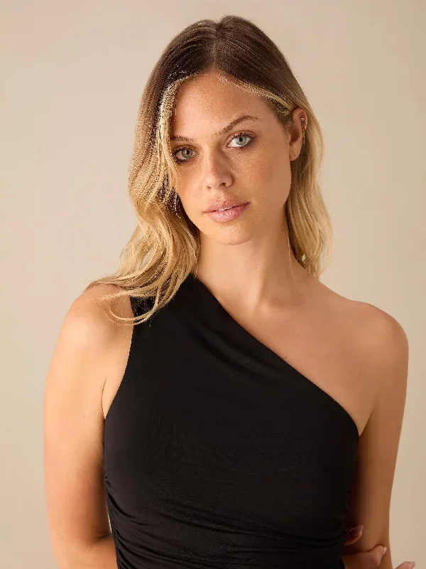 black-jersey-short-sleeve-one-shoulder-top