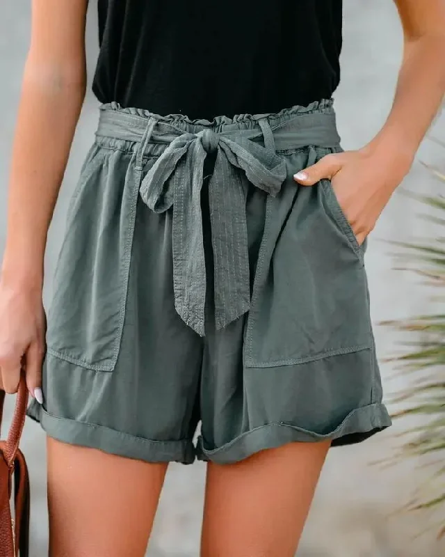 Bow Lace-Up Vintage Shorts Shorts