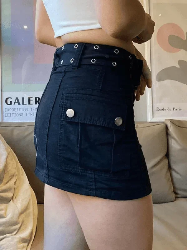 buckle-belt-denim-cargo-mini-skirt