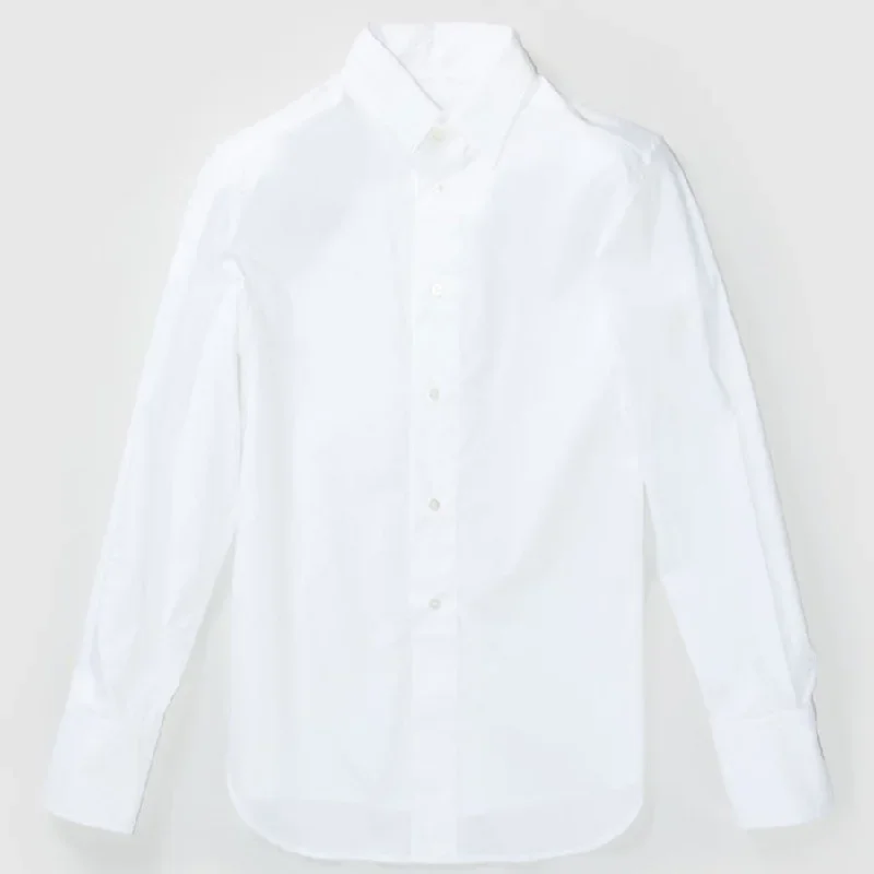 WHITE COTTON BLOUSE ""BUTTON UP""