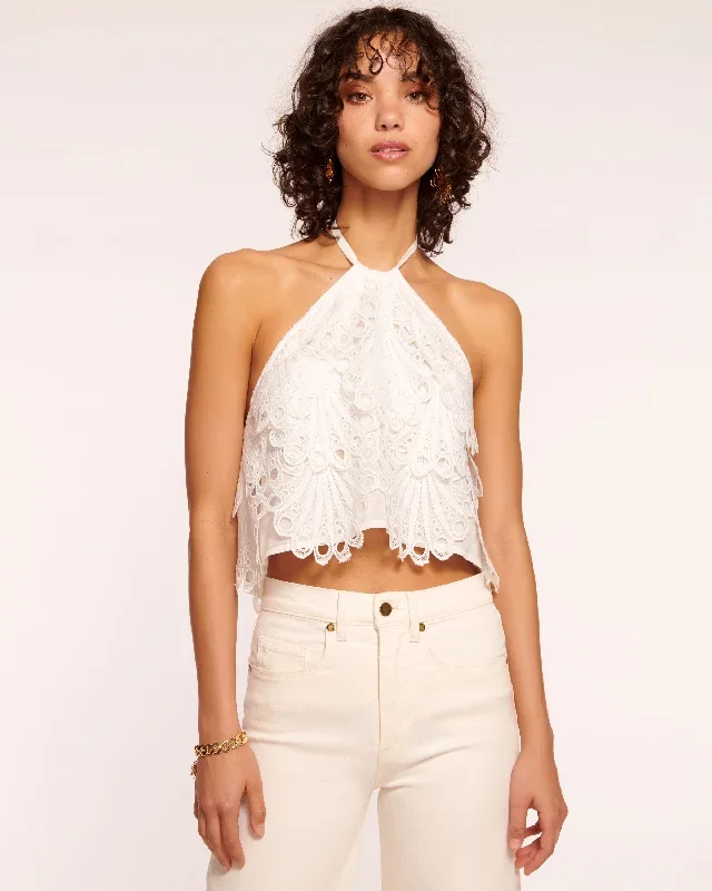 Carrie Eyelet Halter Top