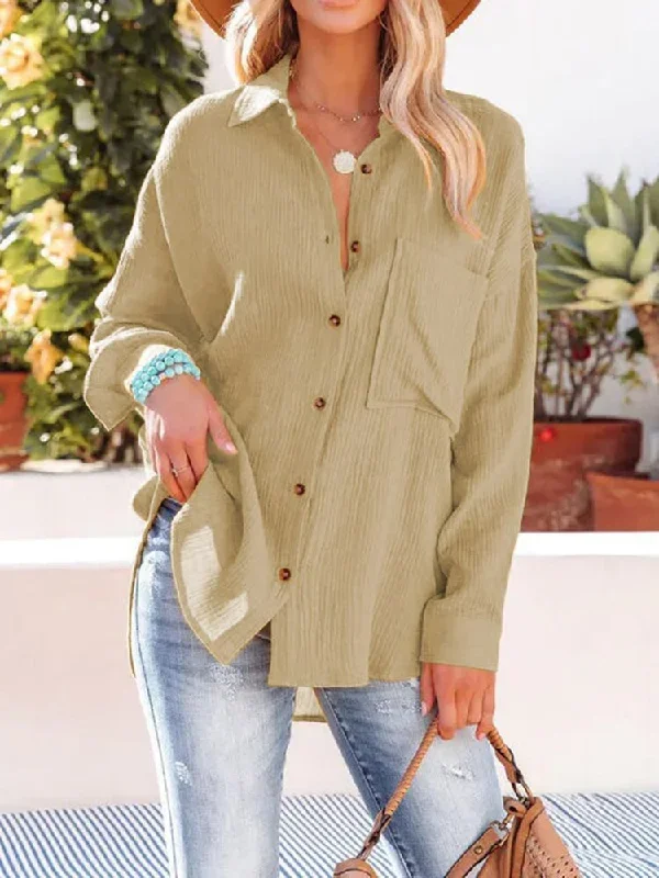 casual-elegant-women-blouse-shirt-summer-lapel-button-down-shirt-long-sleeve-solid-office-tops-female-loose-pocket-vintage-shirt