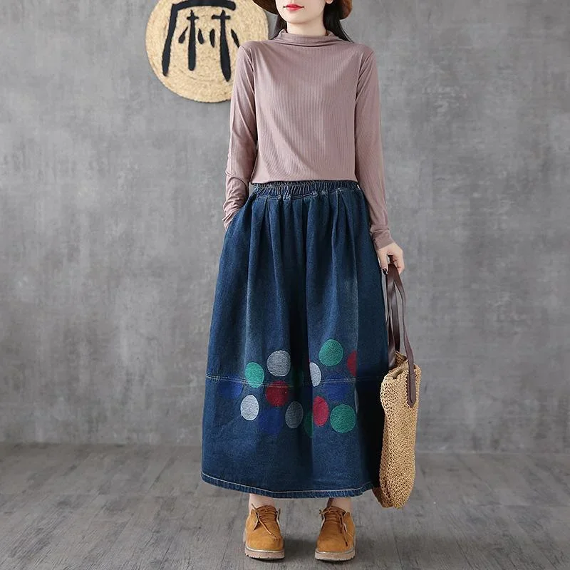 classy-cotton-skirts-plus-size-spring-casual-ankle-length-denim-skirt