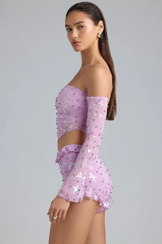 cloe-embellished-ruffle-hot-pants-violet-pink