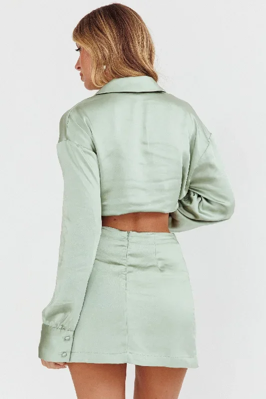 coco-satin-mini-skirt-sage