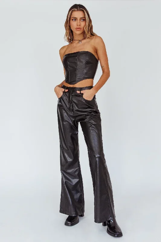 Coussin Faux Leather Pants Black