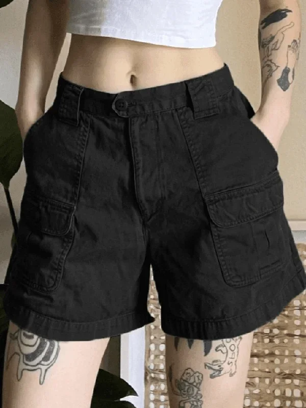 Denim Straight Leg Cargo Shorts