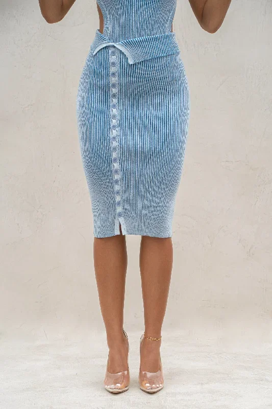 Denim/White Over The Top Skirt