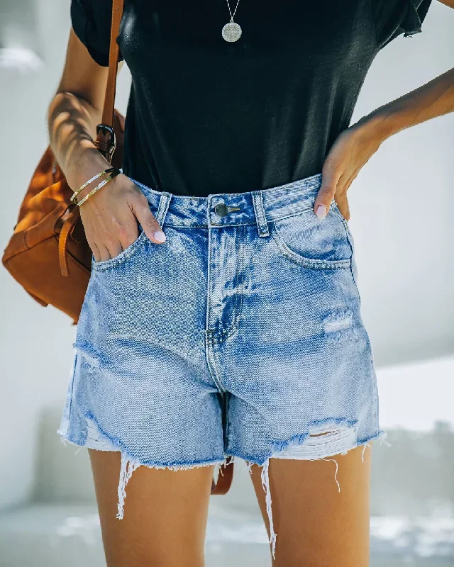 Dollie High Rise Distressed Denim Shorts