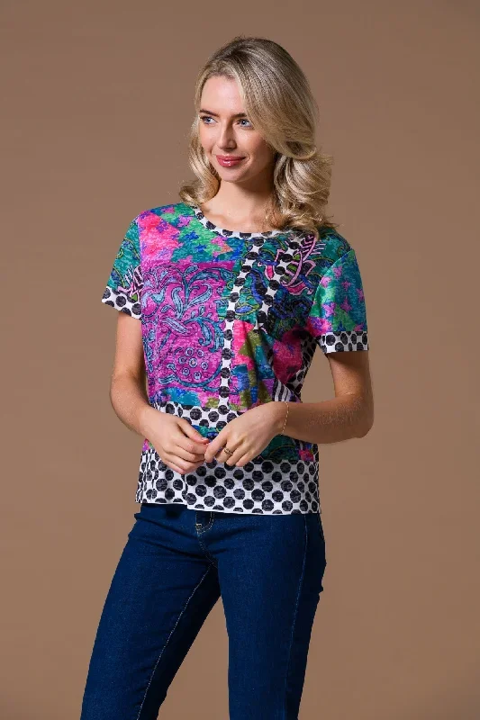 Dots & Print Slub Tee