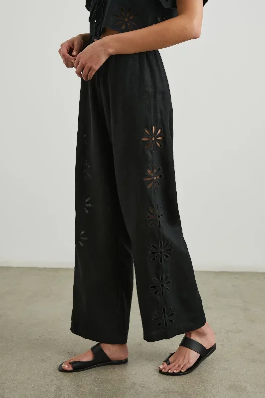 EMMIE PANT - BLACK EYELET