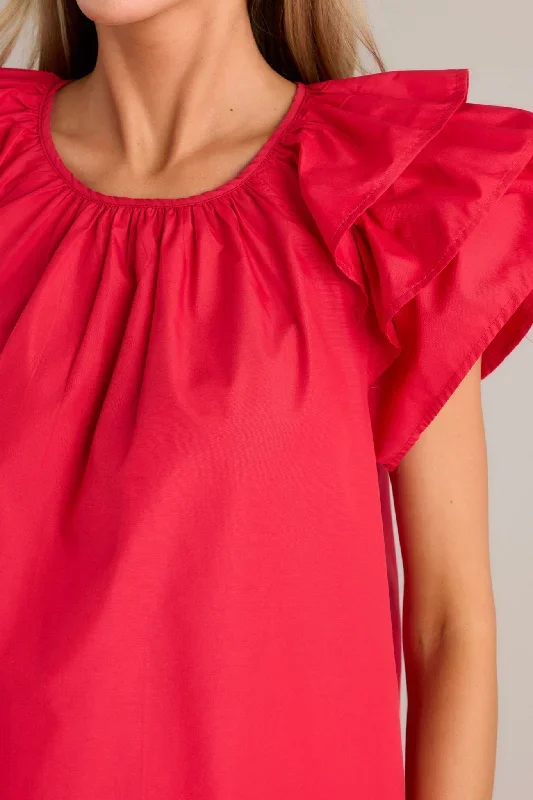 everyday-radiance-red-ruffle-sleeve-top