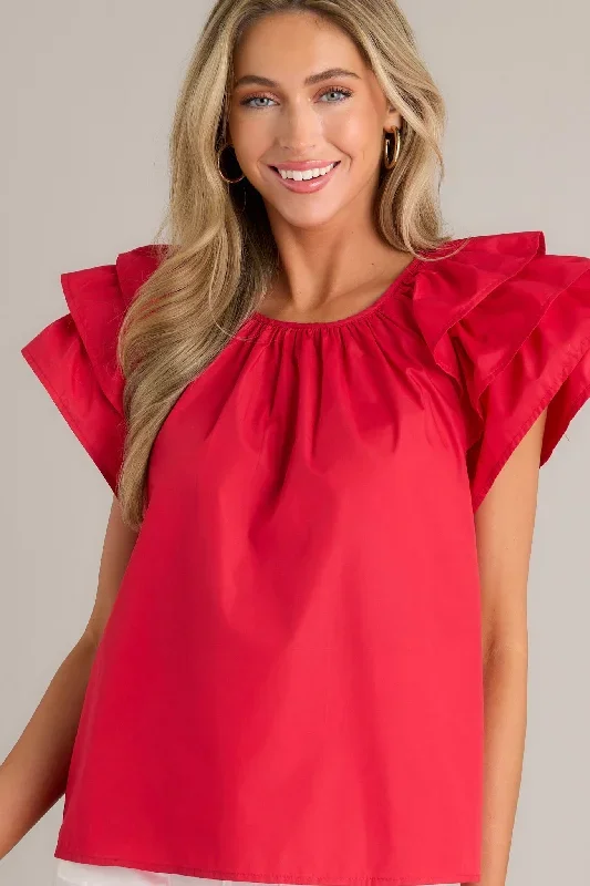 everyday-radiance-red-ruffle-sleeve-top