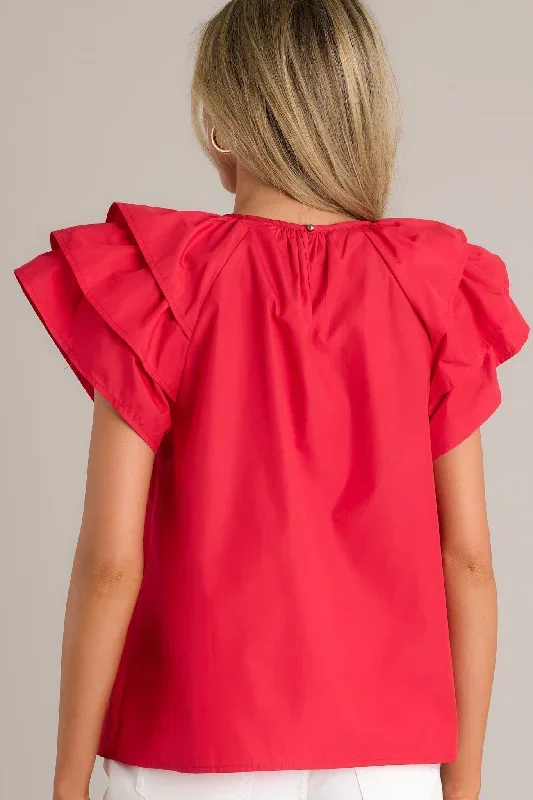 everyday-radiance-red-ruffle-sleeve-top