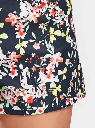 fashion-high-waist-floral-print-shorts