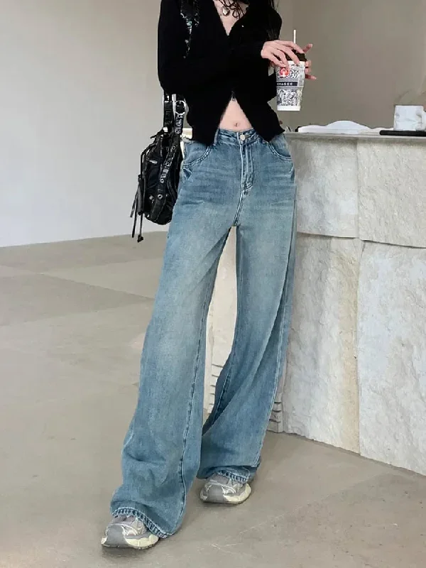 High Waist Ripped Vintage Streetwear Wide Leg Jeans