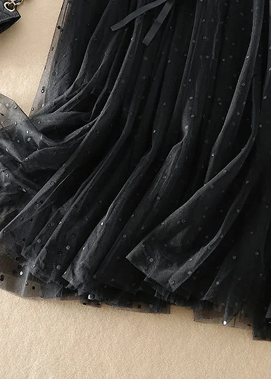 french-black-cinched-dot-tulle-skirts-spring