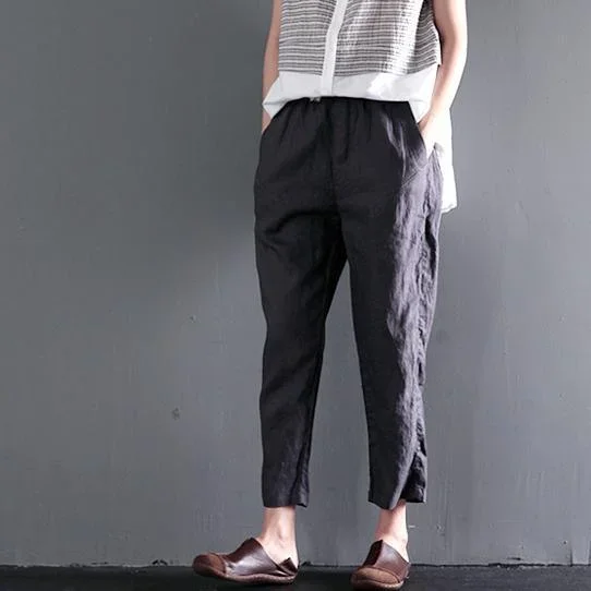 Gray causal linen summer pants oversize