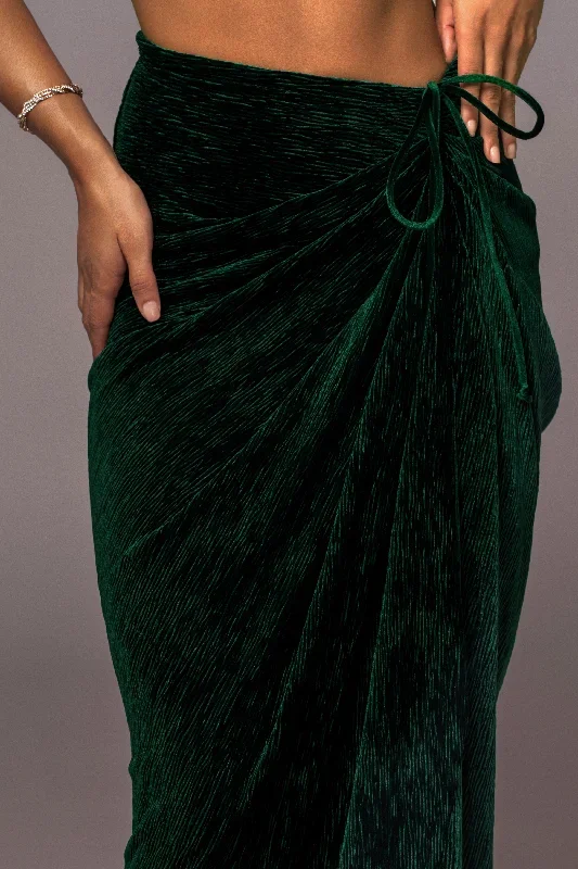 green-chosen-one-velvet-skirt-set