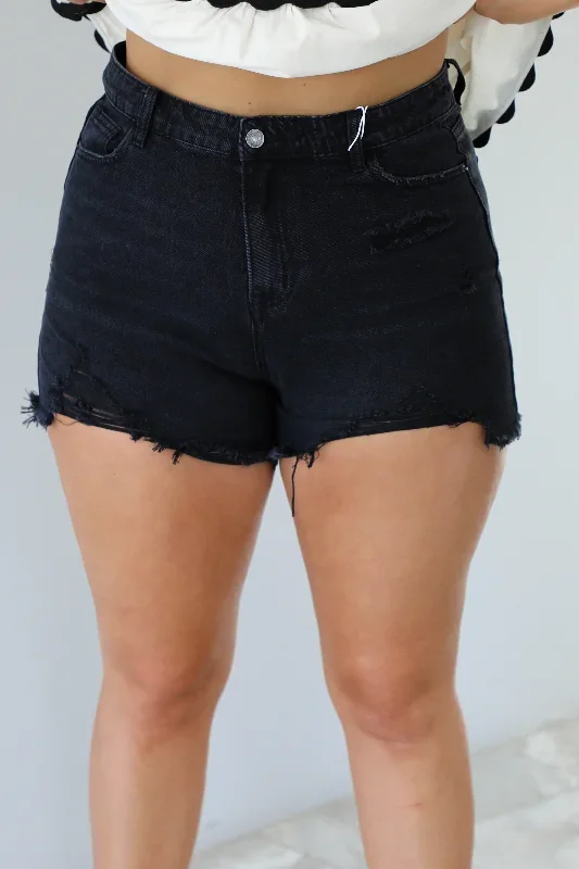 Heat Wave High Rise Shorts: Black