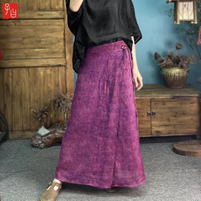 high-quality-artsy-linen-long-skirt