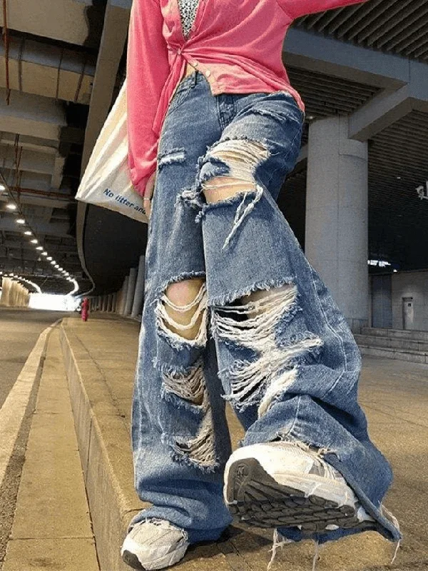 BerryBetty - High Waist Super Ripped Jeans