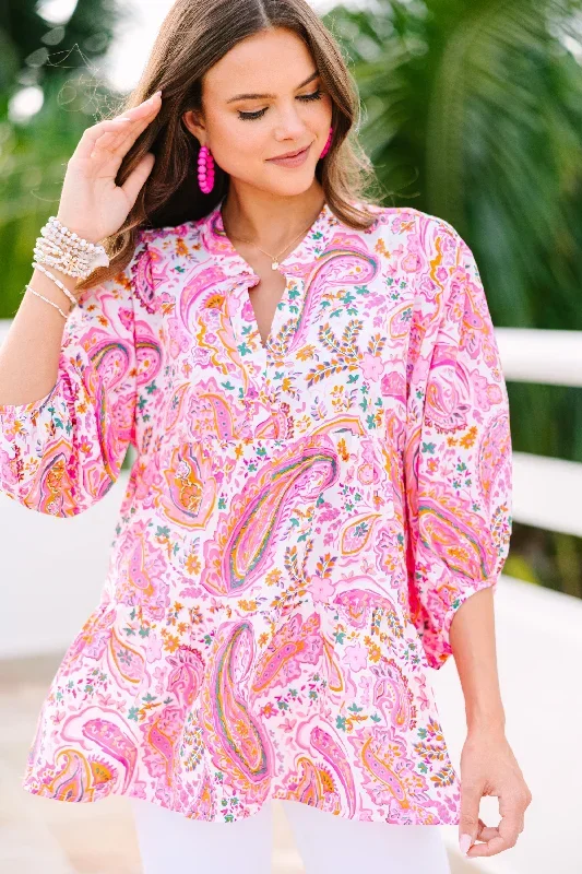 In Your Dreams Pink Paisley Blouse