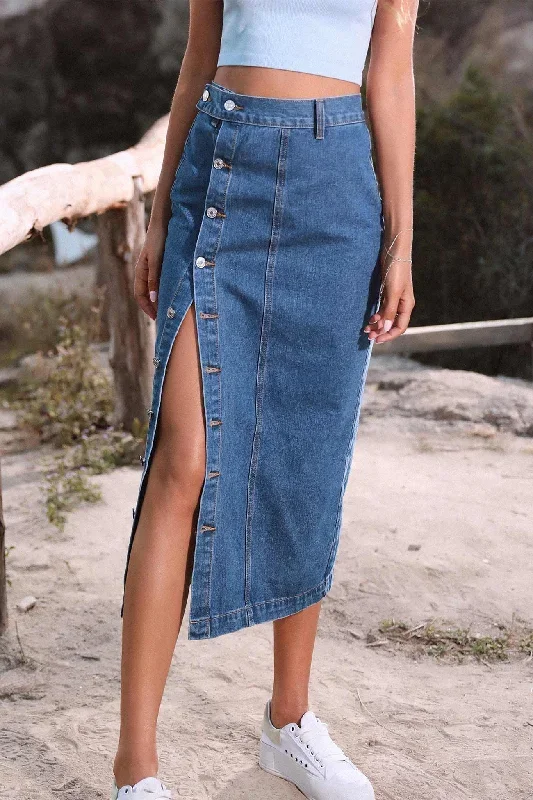 irregular-slit-denim-skirt