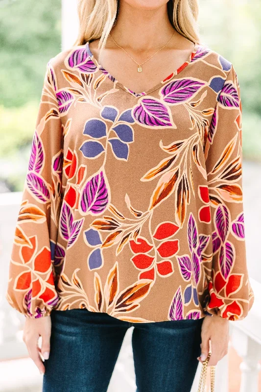 its-all-love-camel-brown-floral-blouse