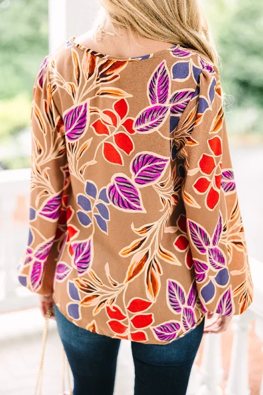 its-all-love-camel-brown-floral-blouse