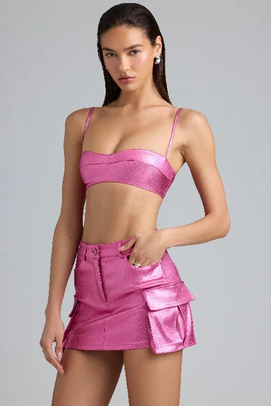 jaimee-metallic-denim-cargo-skirt-deep-pink