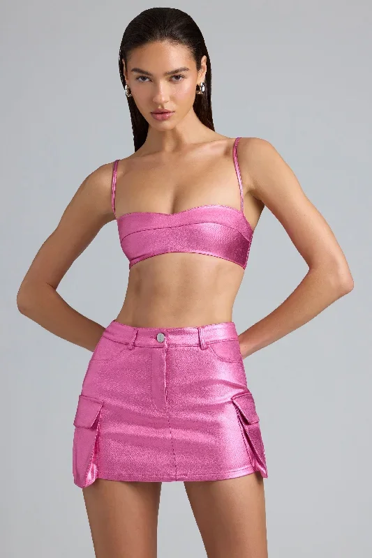 jaimee-metallic-denim-cargo-skirt-deep-pink