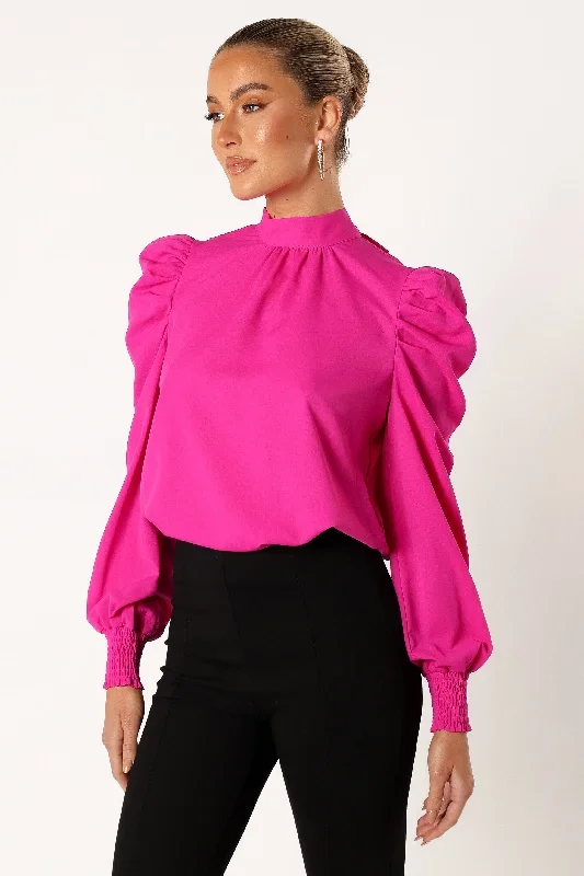 jenny-puff-sleeve-blouse-magenta