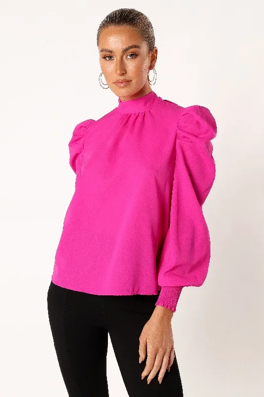 jenny-puff-sleeve-blouse-magenta