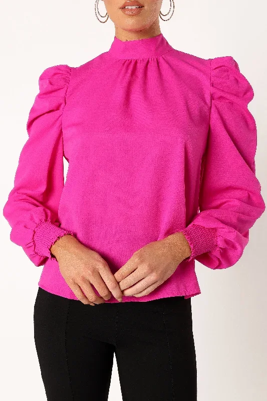 jenny-puff-sleeve-blouse-magenta