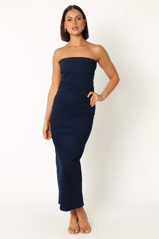 Jojo Strapless Maxi Dress - Dark Denim