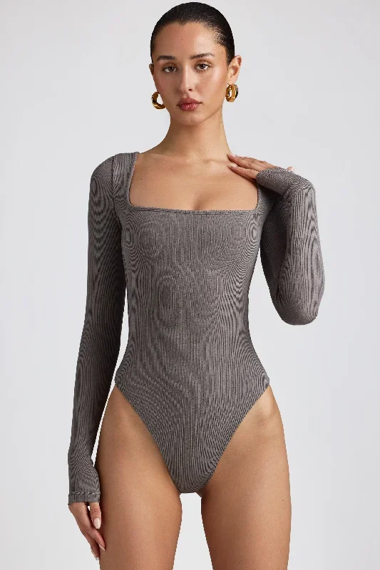 jordan-long-sleeve-bodysuit-grey