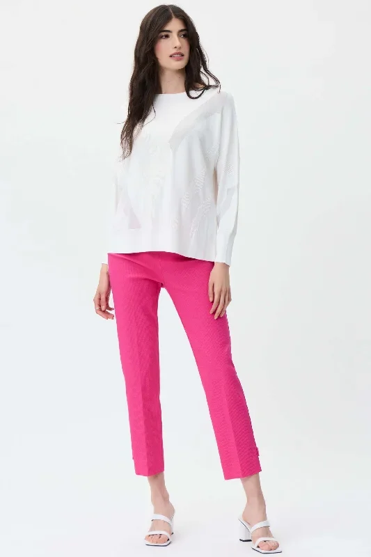 WHITE PIQUE CROP PANT