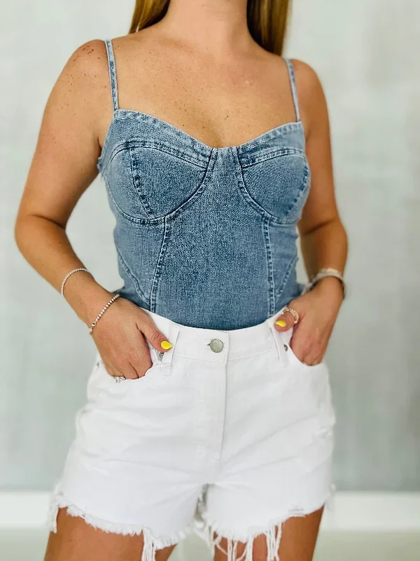 Kick The Dust Off Bodysuit - Denim