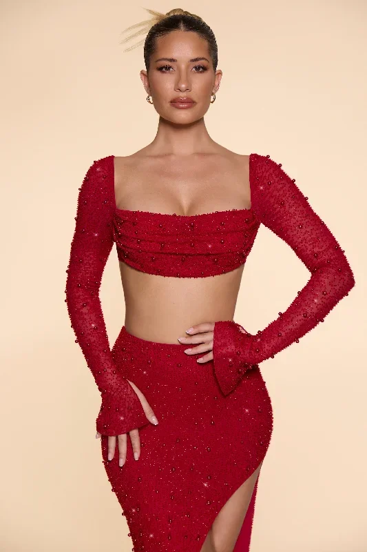 la-desirade-embellished-cowl-neck-crop-top-in-red