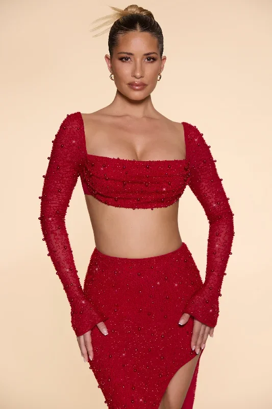 la-desirade-embellished-cowl-neck-crop-top-in-red