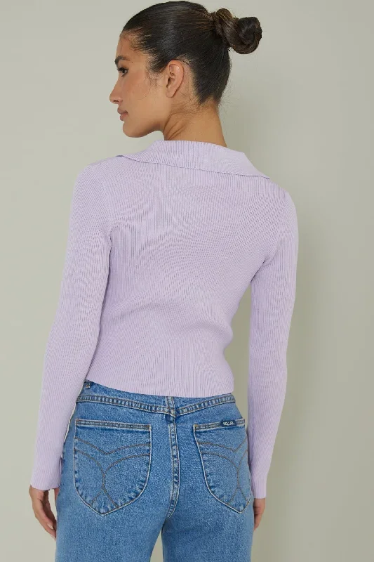 lake-days-collared-knit-top-lilac