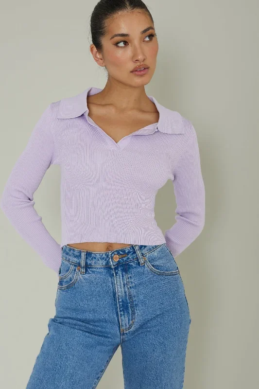 lake-days-collared-knit-top-lilac