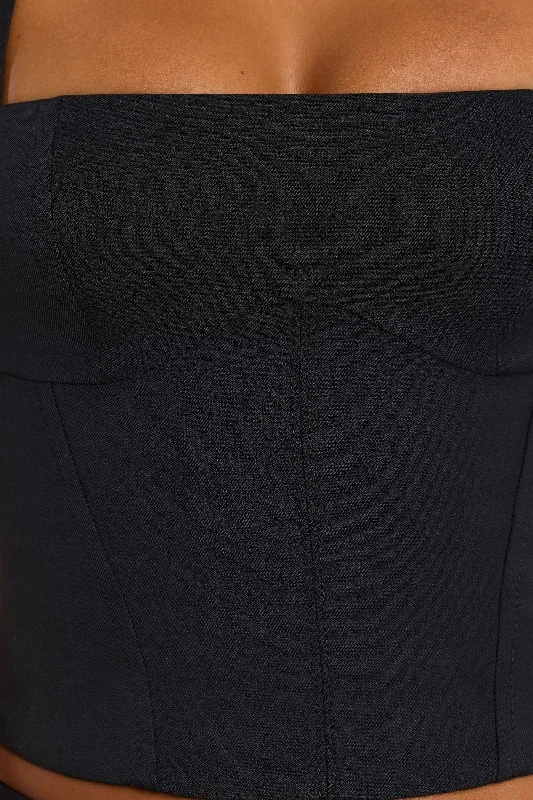 laurel-brushed-twill-tailored-top-black